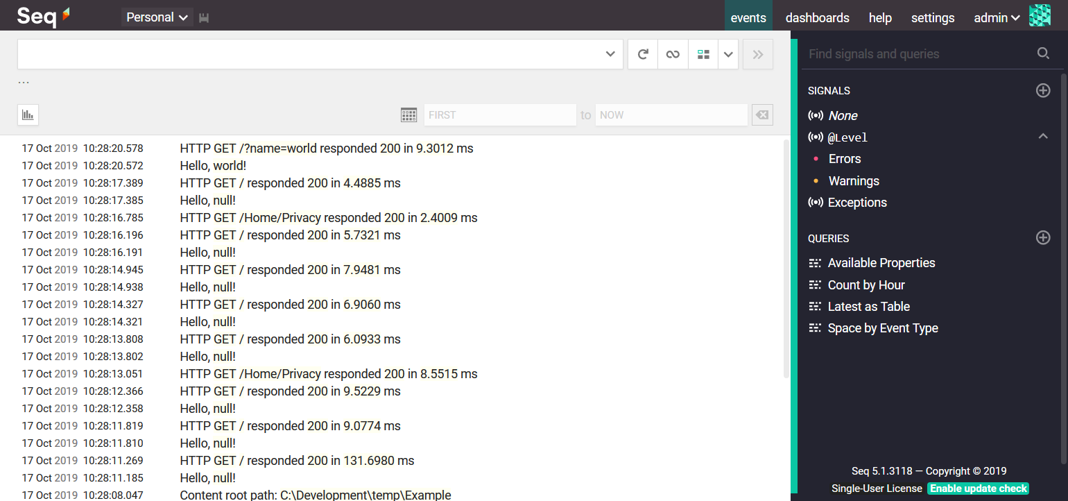 Quiet Log Output