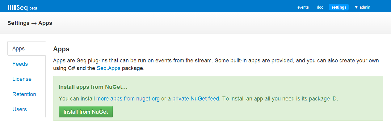 Install Seq apps from nuget